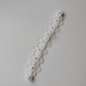 Bride Garter Flowers with Pearls (40cm)