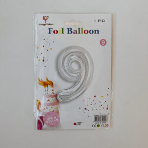 Number 9 Foil Balloon (silver)