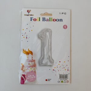 100% Black Friday - Number 1 Foil Balloon (silver)