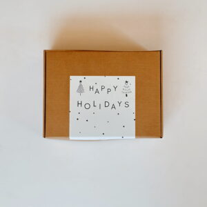 Large Brown Gift Box - Happy Holidays Brown (24 x 32 x 8,5cm)