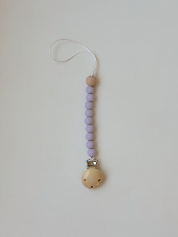 🌸Baby Dummy Clip - Beads Lilac