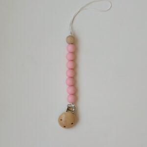 🌸Baby Dummy Clip - Beads Light pink