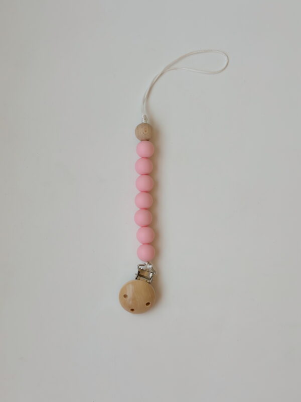 🌸Baby Dummy Clip - Beads Light pink