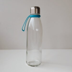 Bottle - Teacher (Clear Glass with Turquoise Handle)