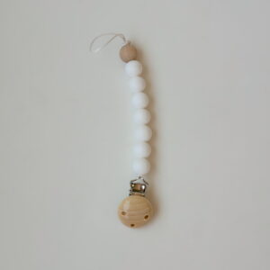 Baby Dummy Clip - Beads White