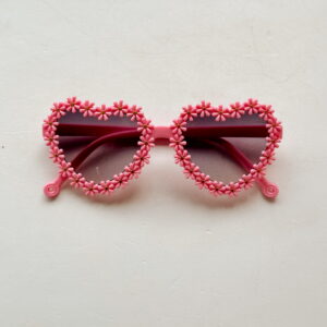 Sunglasses - Girls Pink Flower Hearts