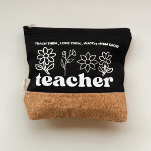 Cosmetic Bag - Teacher (teach them, love them, watch them grow) - Black