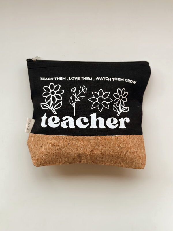 Cosmetic Bag - Teacher (teach them, love them, watch them grow) - Black