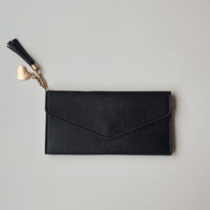 Ladies Wallet - Black (with heart charm & tassle)