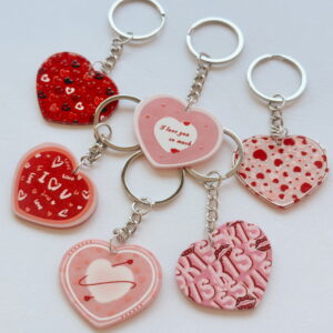 Key ring - 1 x Valentine's Heart Design (random selection)