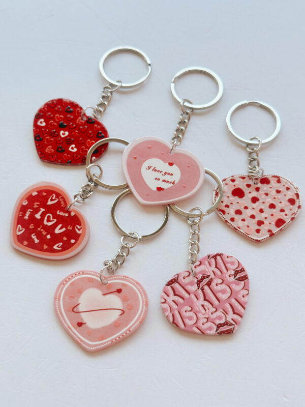 Key ring - 1 x Valentine's Heart Design (random selection)