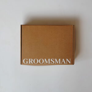 Large Brown Gift Box – GROOMSMAN (White) (24 x 32 x 8,5cm)