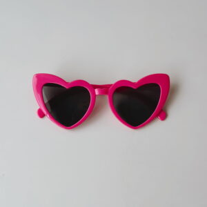 Sunglasses - Dark Pink Hearts Dark Lenses (Teens & Adults)