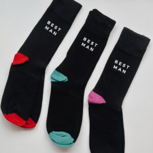 Socks - 1 x Pair Best Man (Random Colour Selection)