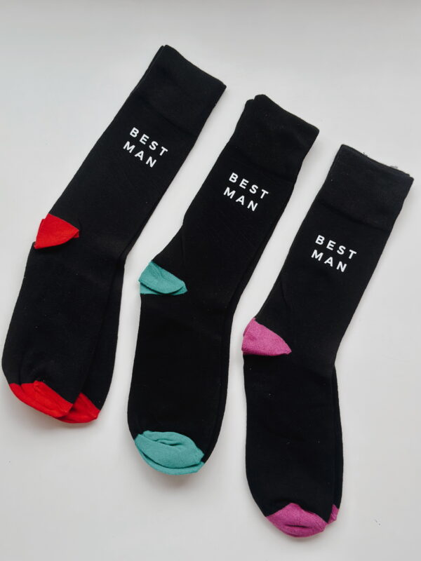 Socks - 1 x Pair Best Man (Random Colour Selection)