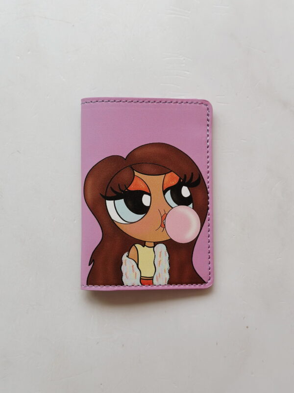 Card & Passport Case - Purple Bubblegum Girl