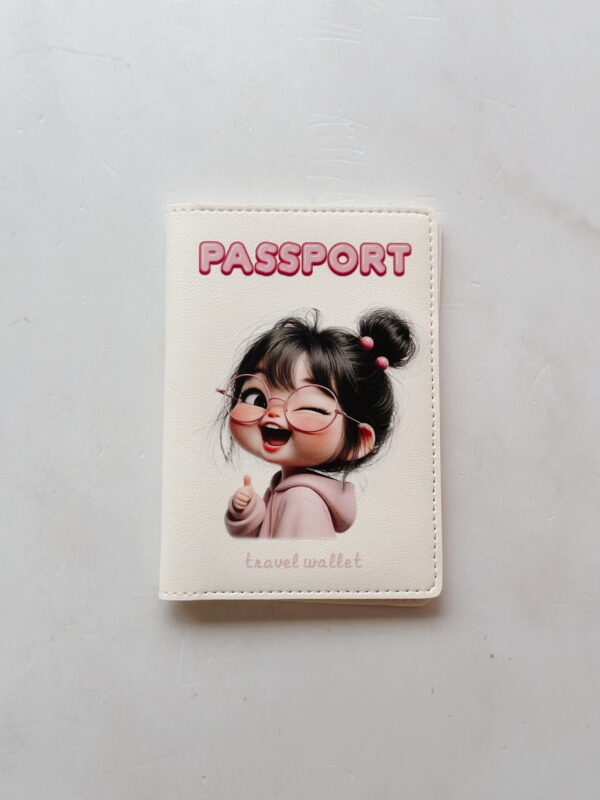 Card & Passport Case - White Glasses Girl