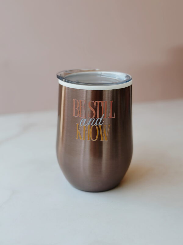 🐰 Coffee & Wine Tumbler - Be STILL and KNOW (Pink)