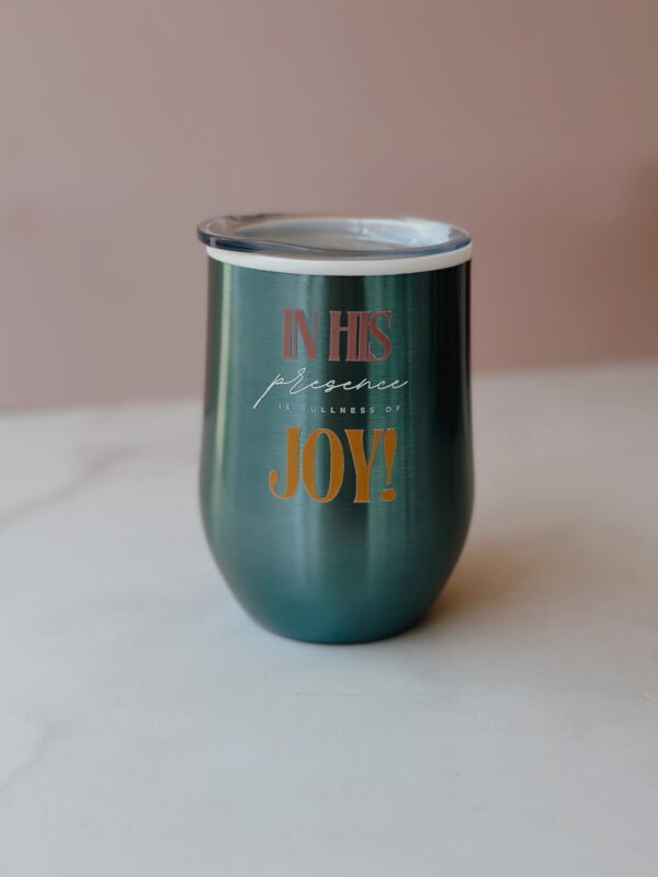 🐰 Coffee & Wine Tumbler - In His PRESENCE is FULLNESS of JOY (Blue)