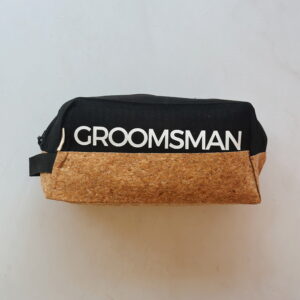 Men's toiletry bag - GROOMSMAN (BLACK AND CORK)