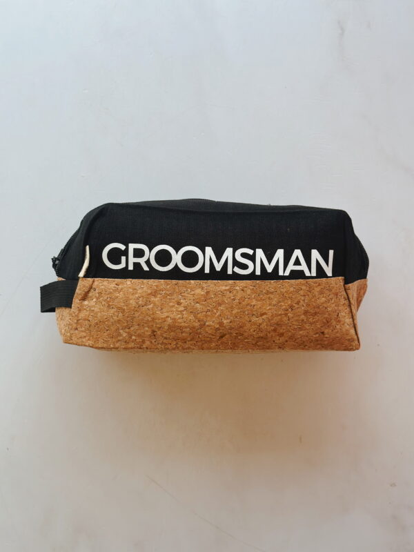 Men's toiletry bag - GROOMSMAN (BLACK AND CORK) - Image 2