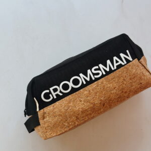 Men's toiletry bag - GROOMSMAN (BLACK AND CORK)