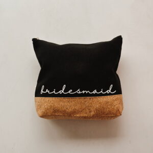 Cosmetic Bag - Bridesmaid (Black & Cork)