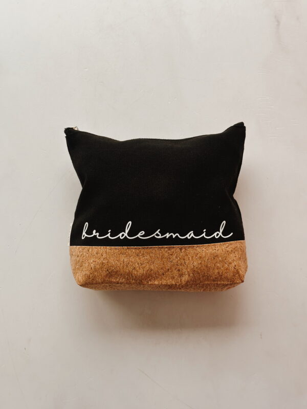 Cosmetic Bag - Bridesmaid (Black & Cork)