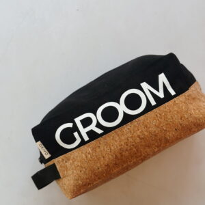 Men's toiletry bag - GROOM (BLACK AND CORK)