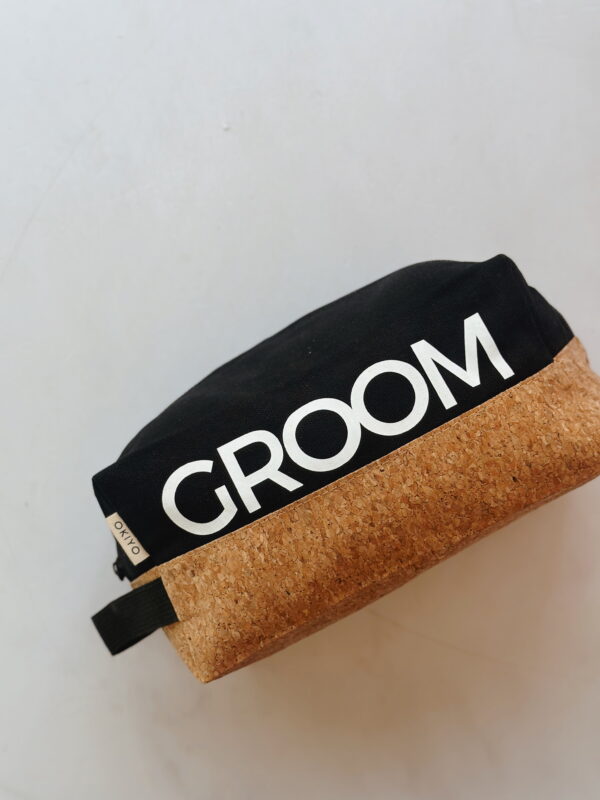 Men's toiletry bag - GROOM (BLACK AND CORK)