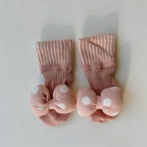 🌸Baby Socks - Polka dots bow (Pink)