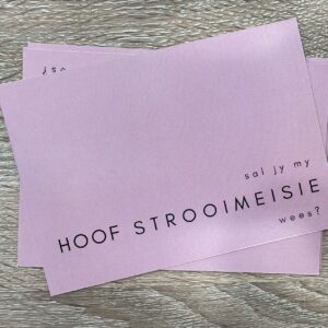 'Hoof Strooimeisie?'  - Post Card