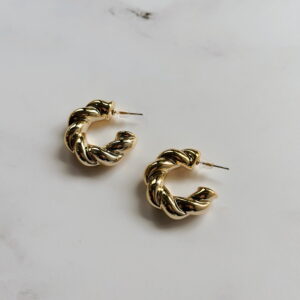 JEWELLERY - Earrings -Gold twisted Hoops