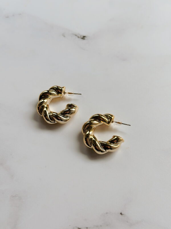JEWELLERY - Earrings -Gold twisted Hoops