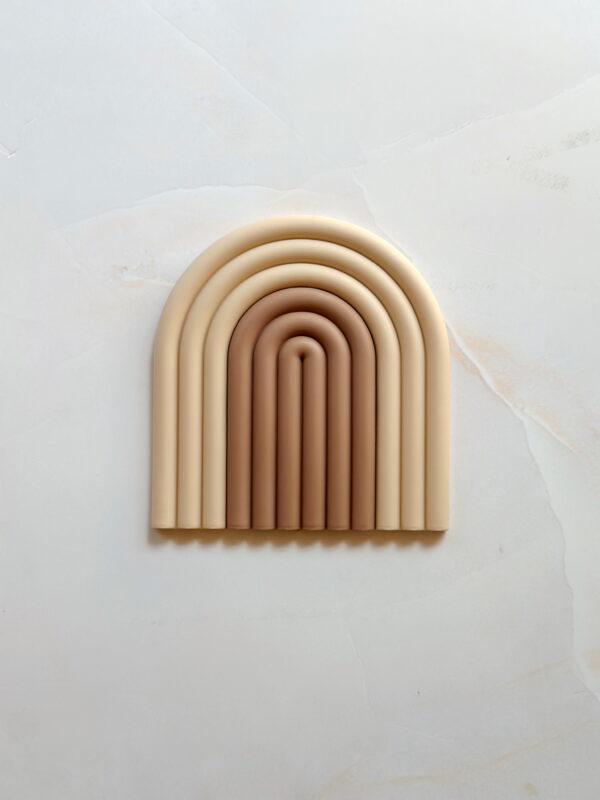 Home - Rainbow Silicone Coaster / Decoration (Brown & Cream)