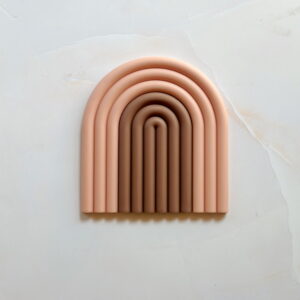 Home - Rainbow Silicone Coaster / Decoration (Brown & Pink)