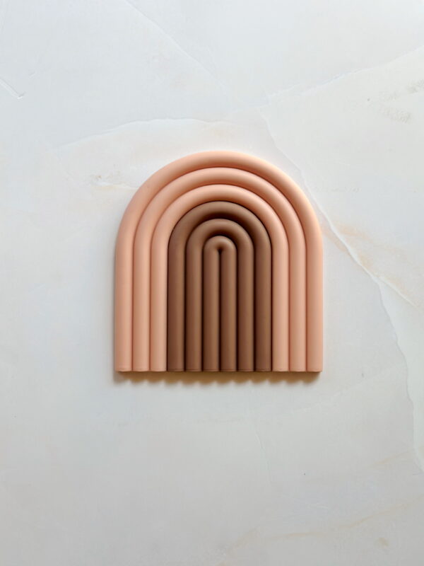 Home - Rainbow Silicone Coaster / Decoration (Brown & Pink)