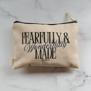🐆 Cosmetic Bag - Fearfully & Wonderfully Made (Cream)