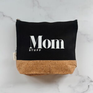 🐆 Cosmetic Bag -Mom Stuff (Black & Cork)