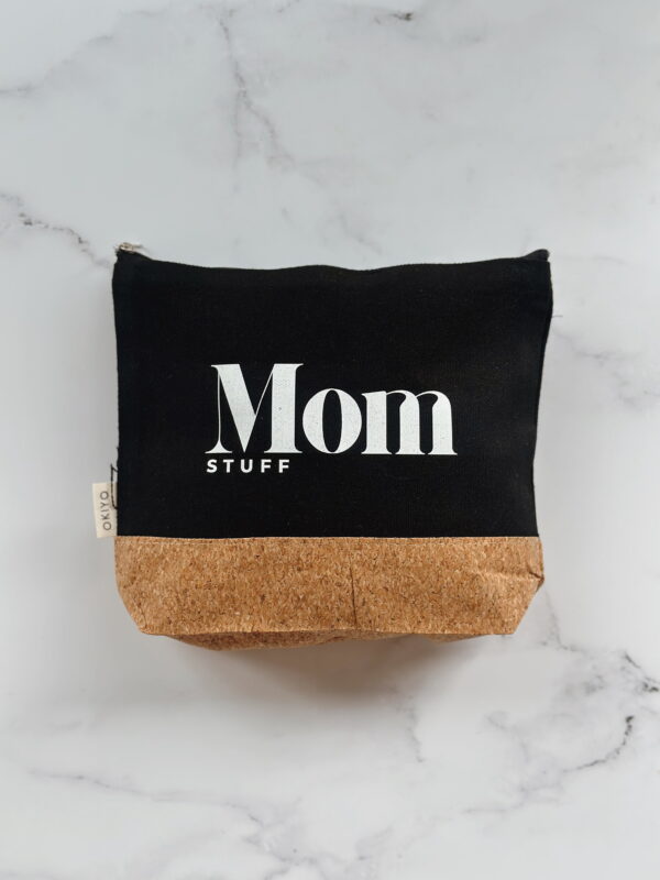 🐆 Cosmetic Bag -Mom Stuff (Black & Cork)