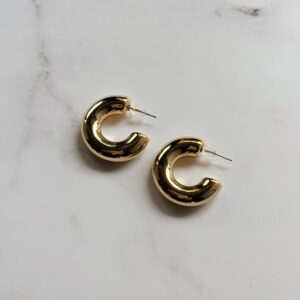 JEWELLERY - Earrings -Medium Gold Hoops
