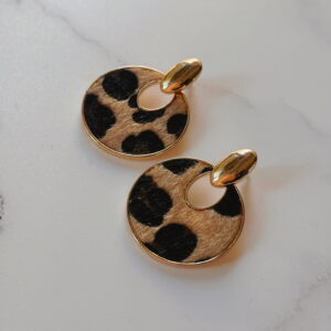 JEWELLERY - Earrings -Animal Print Round Hoop Studs