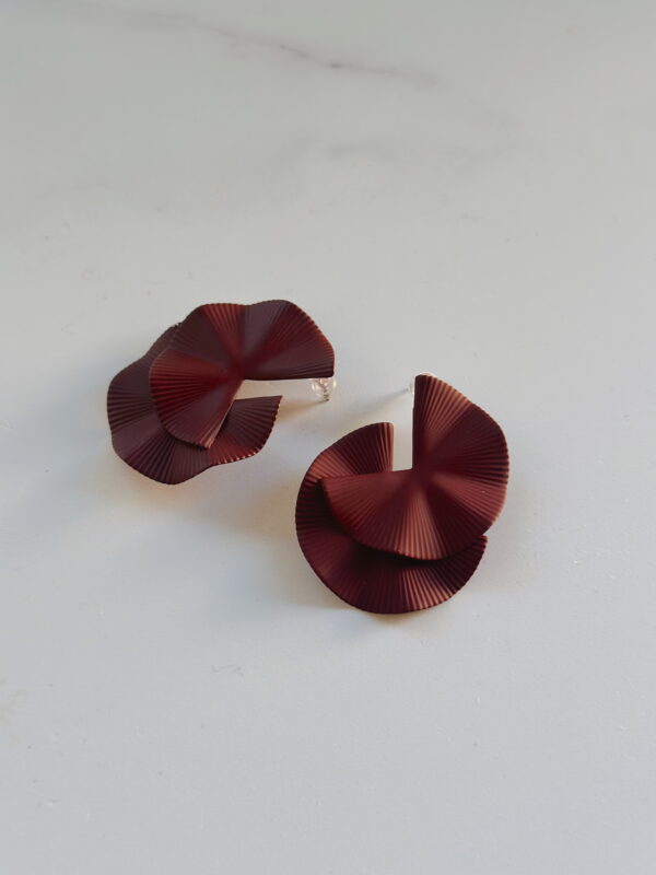 JEWELLERY - Earrings - Burgundy Textured Studs