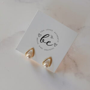 JEWELLERY - Earrings - Gold studs with Pearl Drop
