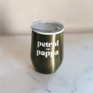 🫶🏼 Coffee & Wine Tumbler - Petrol vir Pappa (Metallic Green)