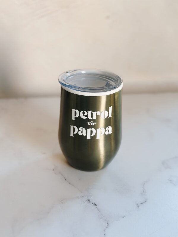 🫶🏼 Coffee & Wine Tumbler - Petrol vir Pappa (Metallic Green)