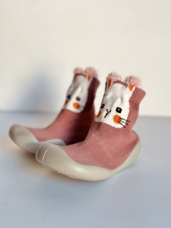 Baby Shoes - Pink Sock Boots (CATS) - Image 3