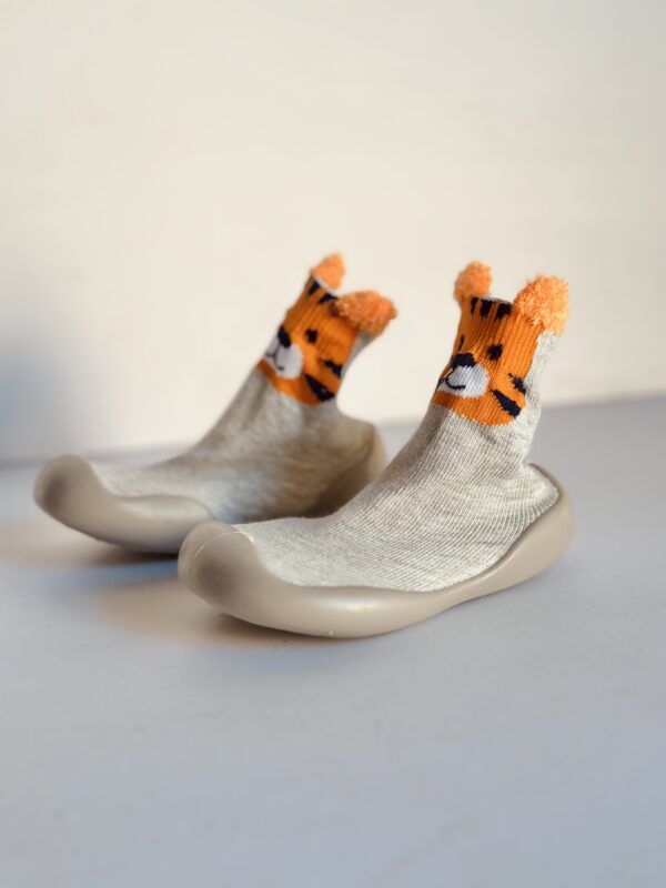 Baby Shoes - Cream Sock Boots (TIGER)