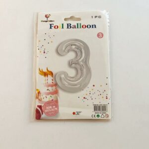 🌸Number 3 Foil Balloon