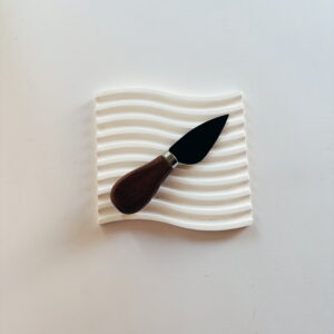 Homeware - Dark Wood Cheese Knife (Black Blade) (Sharp Point)